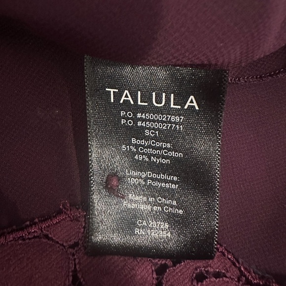 Talula Aritzia Purple Lace Short Sleeve Scoop Neck T-shirt Top Size XXS Women’s - Picture 13 of 13